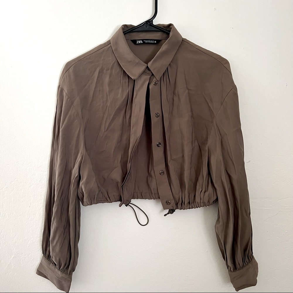 Zara silky green top